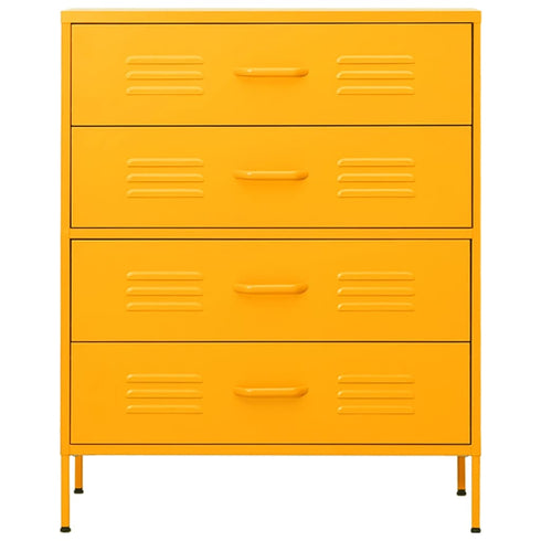 Lady Jillian -  Chest of Drawers Mustard Yellow 80x35x101,5 cm Steel